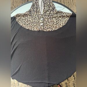 Lane Bryant Leopard Print and Black Hoodie